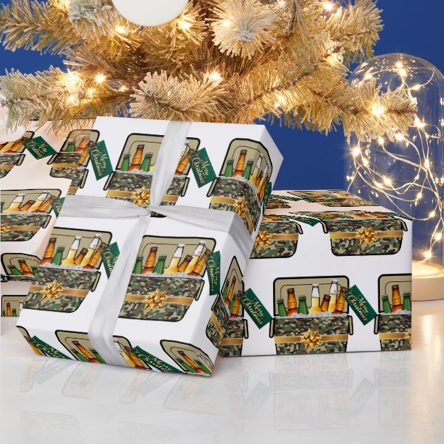 Camouflage Eis Brust mit Biere Frohe Weihnachten Geschenkpapier (Feiertage)