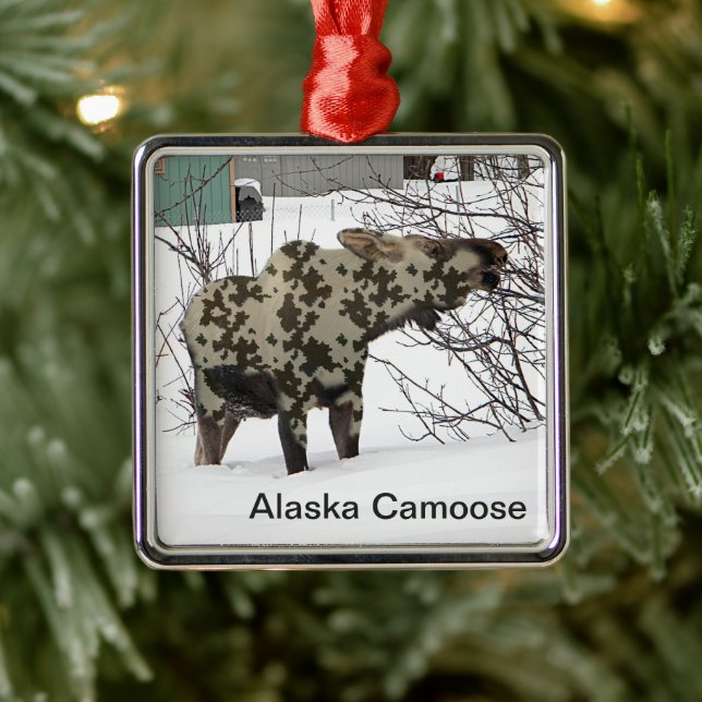 Camouflage Elche (Camoose) Ornament Aus Metall (Baum)