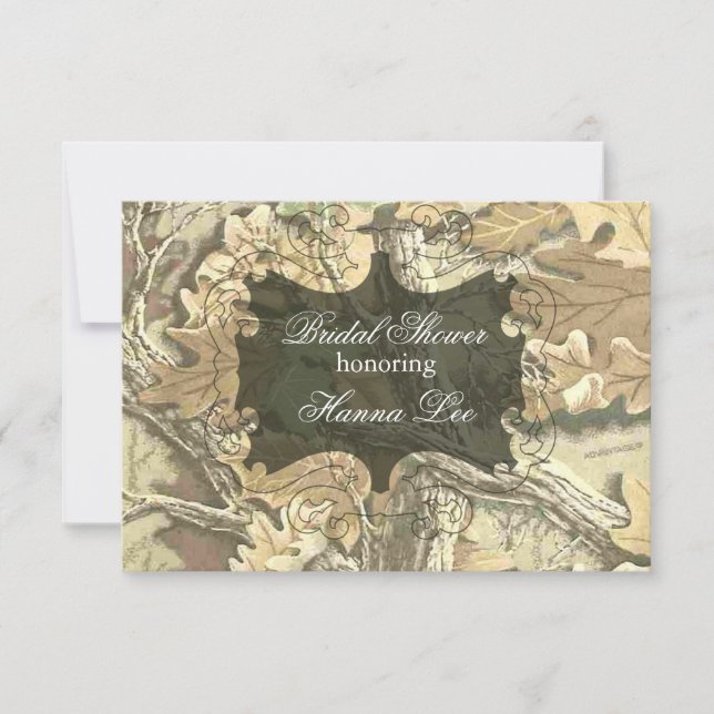 Camouflage-elegante Brautparty-Einladung Einladung (Vorderseite)