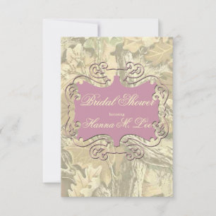 Camouflage Elegante Rosa Bridal Dusche Einladung