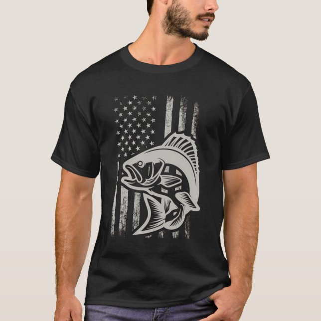 Camouflage Fischen Shirt Männer Jungen American Fl (Vorderseite)