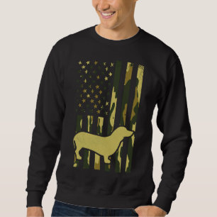 Camouflage Flag Dackel Weiner Hund Tier Sweatshirt