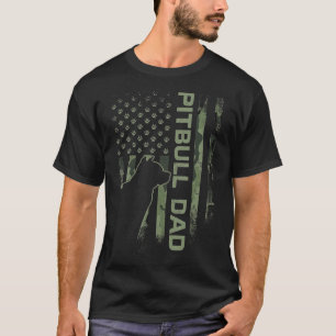 Camouflage Flag Proud Pitbull Dog Vater Pittie T-Shirt