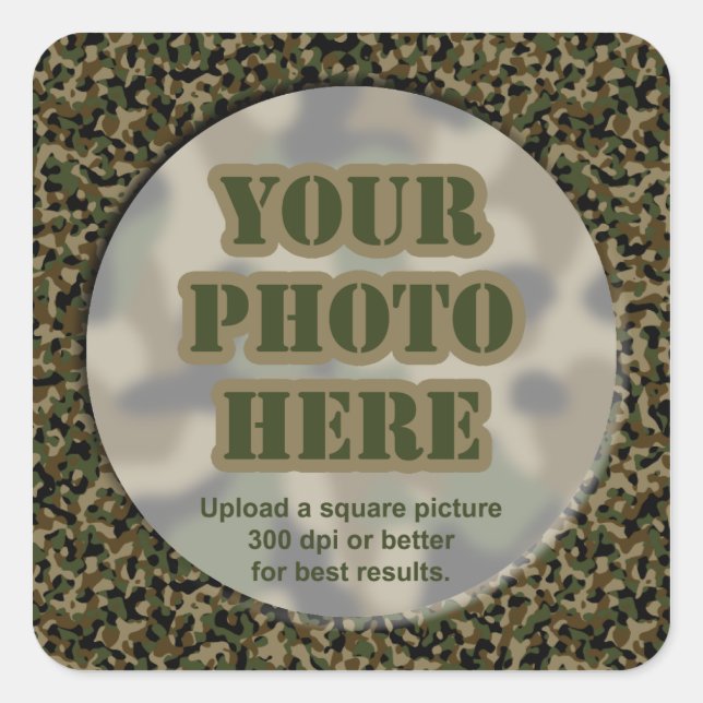 Camouflage Foto Stickers (Blatt von 20 klein) (Vorderseite)