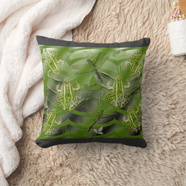 Camouflage Frogs Dragonflies Kissen (Decke)