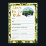 Camouflage für das Bride Duwer Game Hinweiskarte<br><div class="desc">Eine Armee Camouflage Bridal Advice Spiel für die Braut zu sein.</div>