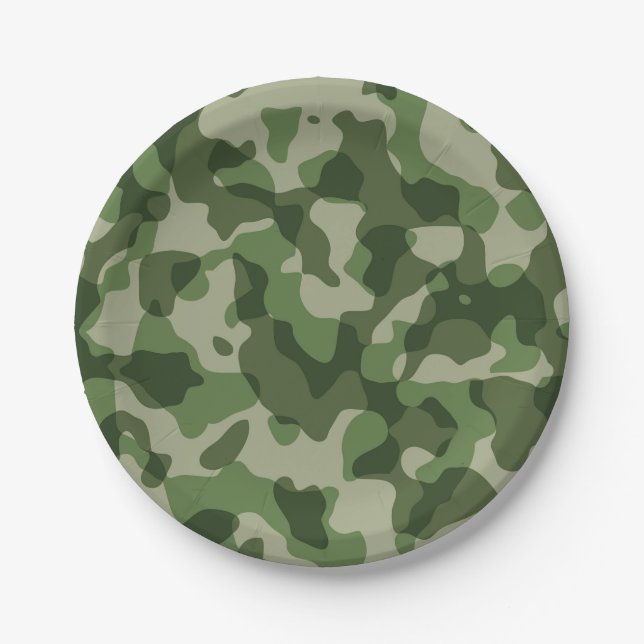 Camouflage Geburtstagsparty Pappteller (Vorderseite)