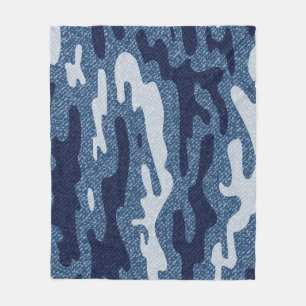 Camouflage Gepunktet Denim Jeans Pattern Fleecedecke