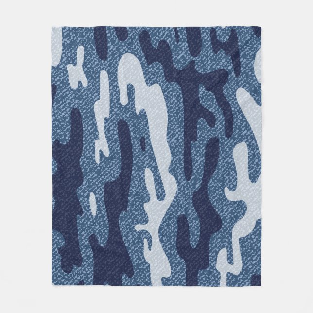Camouflage Gepunktet Denim Jeans Pattern Fleecedecke (Vorderseite)