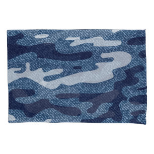 Camouflage Gepunktet Denim Jeans Pattern Kissenbezug
