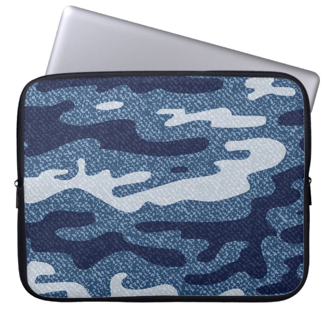 Camouflage Gepunktet Denim Jeans Pattern Laptopschutzhülle (Vorderseite)