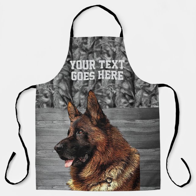 Camouflage German Shepherd Dog Groomer Animal Trai Schürze (Vorderseite)