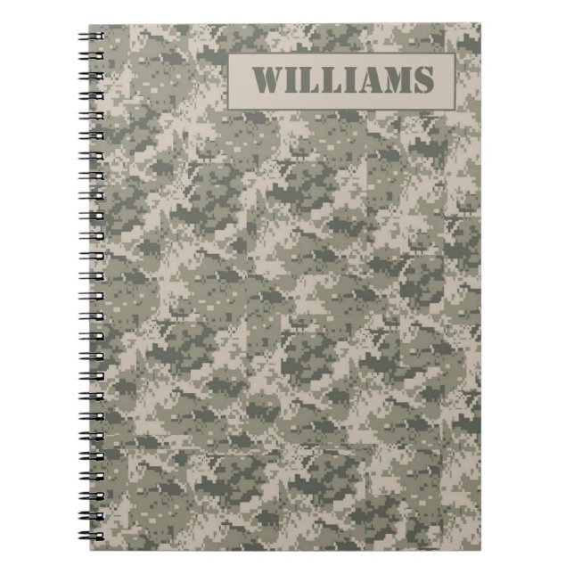 Camouflage-gewundenes Notizbuch ARMEE-Klimaanlage Notizblock (Vorderseite)