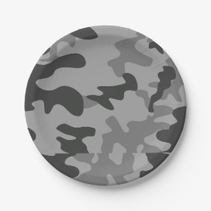 Camouflage Graues Zubehör Pappteller