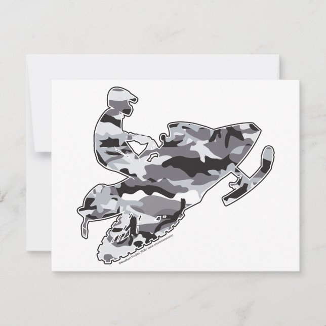 Camouflage Gray Sled auf Schwarz (Vorderseite)