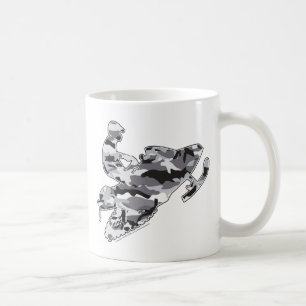 Camouflage Gray Sled auf Schwarz Kaffeetasse