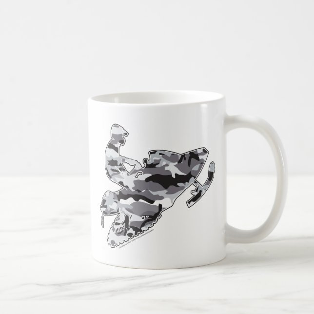 Camouflage Gray Sled auf Schwarz Kaffeetasse (Rechts)