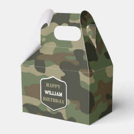 Camouflage Green Camouflage Army Monogram Birthday Geschenkschachtel