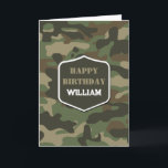 Camouflage Green Camouflage Army Monogram Birthday Karte<br><div class="desc">Eine grüne Tarnung Camouflage Armeemuster mit angepasstem Monogramm. Perfektes Geburtstagsdesign für alle,  die das Militär,  die Armee,  die Jagd und abstrakte Lieben haben. Passen Sie das Monogramm an und machen Sie es zu Ihrem eigenen.</div>