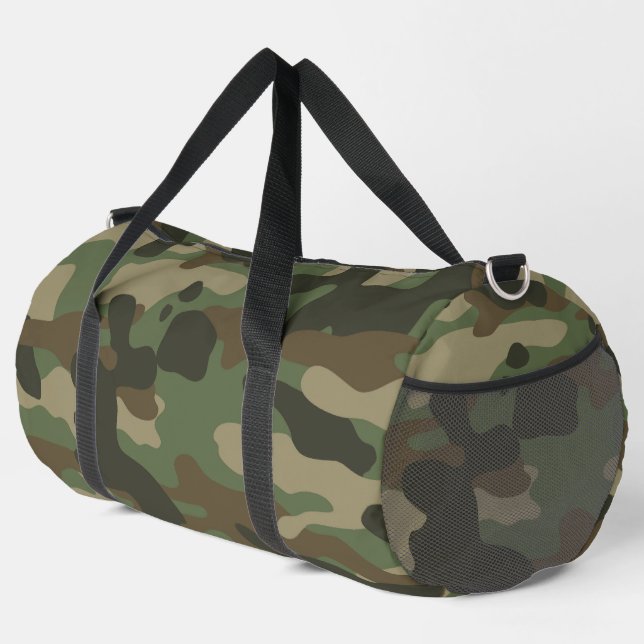 Camouflage Green Camouflage Army Pattern Duffle Bag (Rechte Ecke)