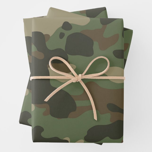 Camouflage Green Camouflage Army Pattern Geschenkpapier Set (Beispiel)