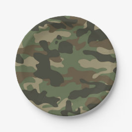 Camouflage Green Camouflage Army Pattern Pappteller