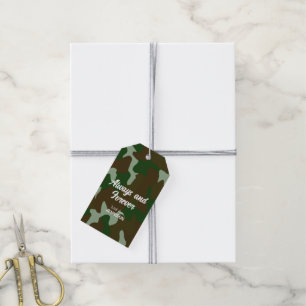 Camouflage Green & Dark Brown Geschenkanhänger