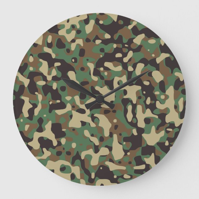 Camouflage Große Wanduhr (Vorderseite)