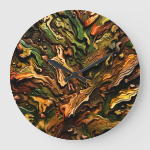 Camouflage Große Wanduhr