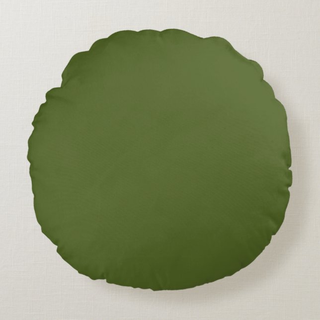 Camouflage grün (Vollfarbe) Rundes Kissen (Vorderseite)