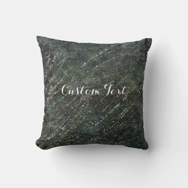 Camouflage Grüne und Silberne Armee Sparkle Kissen (Vorderseite)