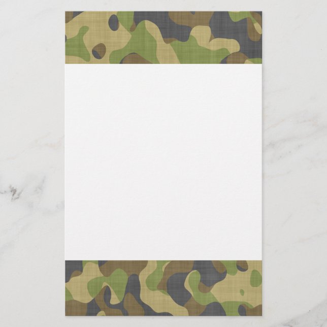 Camouflage-Grüntöne u. Braun Briefpapier (Vorderseite)