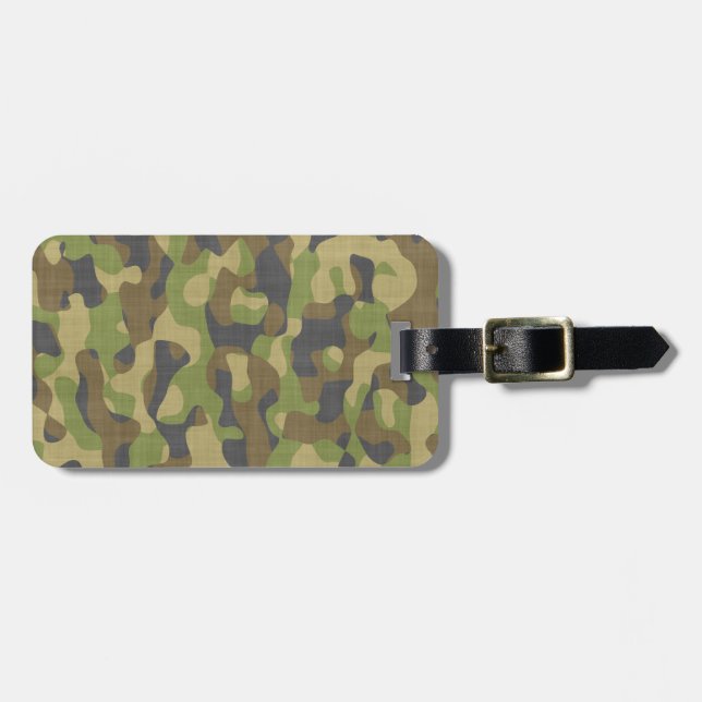 Camouflage-Grüntöne u. Braun Gepäckanhänger (Vorderseite horizontal)