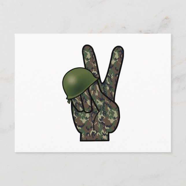 Camouflage Hand Sieg / Friedenszeichen Postkarte (Vorderseite)