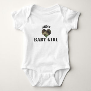 Camouflage Heart Army Baby Girl T - Shirt