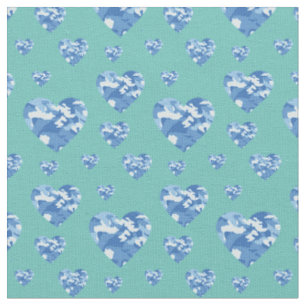 Camouflage Hearts Blue Boys Country Camouflage Stoff