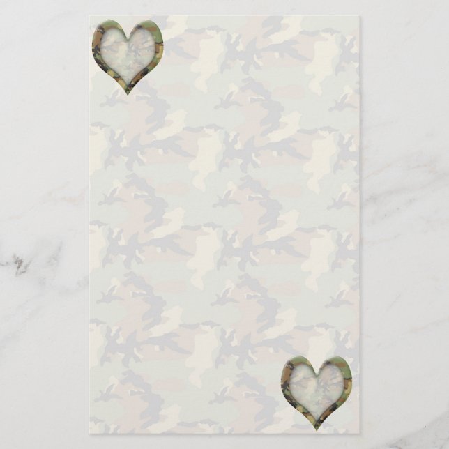 Camouflage Hearts - Vermisst Sie Briefpapier (Vorderseite)