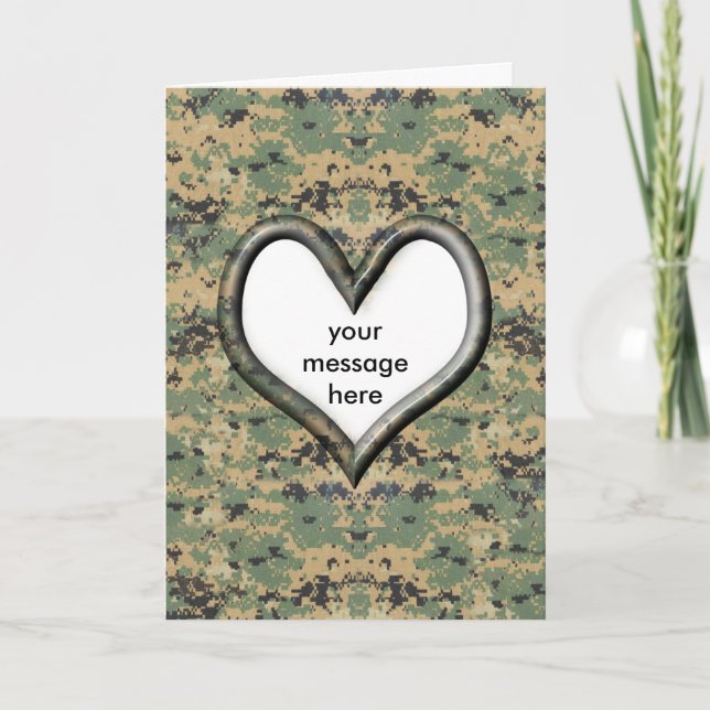 Camouflage Herz - Valentine Feiertagskarte (Vorderseite)
