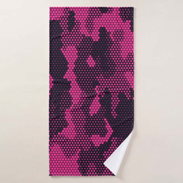 Camouflage hexagonal, texture militaire arrière -  (Serviette de bain)
