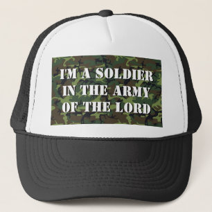 Camouflage-Hintergrund "Soldat in der Armee des Truckerkappe