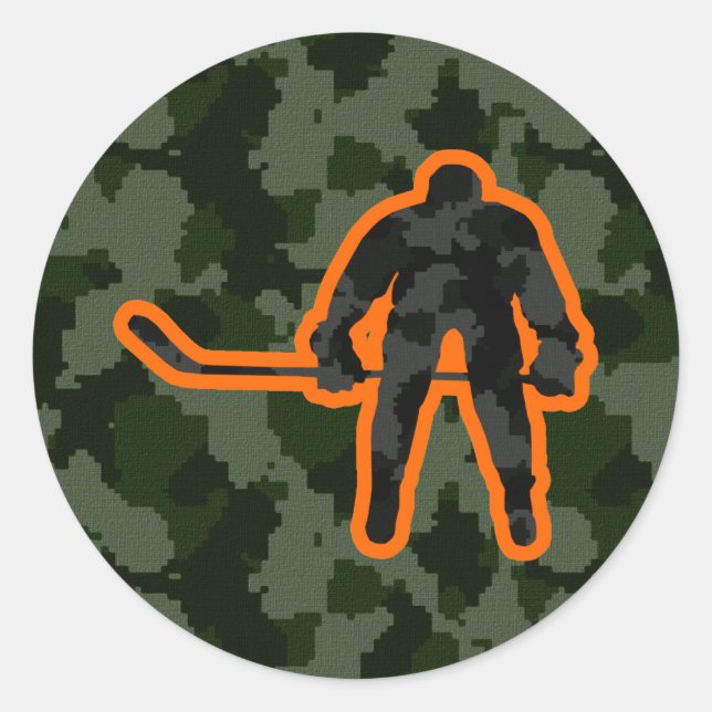Camouflage-Hockey Runder Aufkleber (Vorderseite)