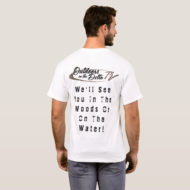 Camouflage-Holz-Wasser-Licht T-Shirt (Schwarz voll)