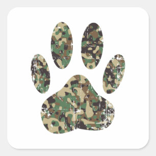 Camouflage-Hundepflaster drucken Quadratischer Aufkleber