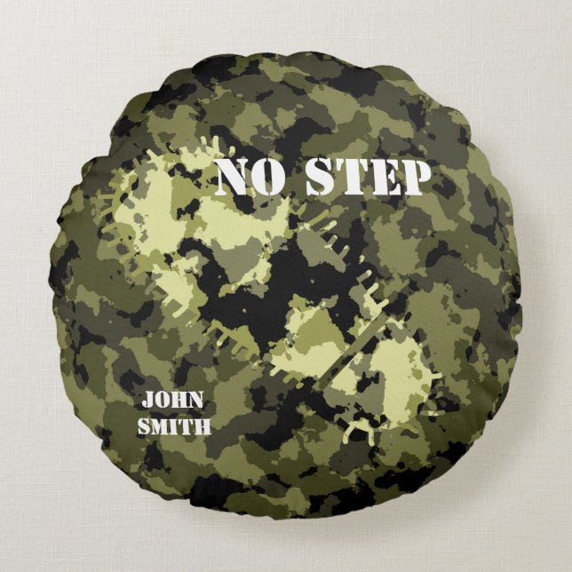 Camouflage im militärischen Stil Rundes Kissen (Vorderseite)