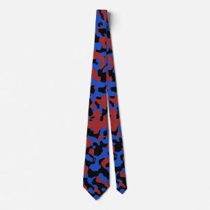 Camouflage in Blau, Rot und Schwarz Krawatte