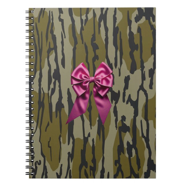 Camouflage in der Bottomasse Niedlich rosa Bow Rib Notizblock (Vorderseite)
