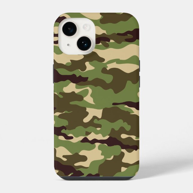 Camouflage iPhone 14 Hülle (Rückseite)