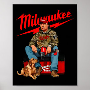 Camouflage Jagd Jahreszeit Handbohrer Hundebüt T - Poster