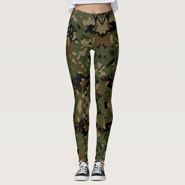 Camouflage Jah Army - Power Yoga Leggings (Vorderseite)