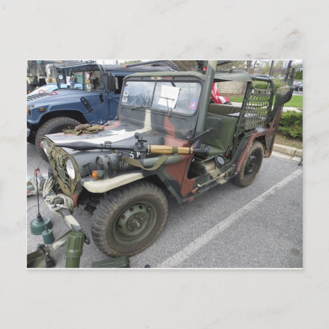Camouflage Jeep Postkarte (Vorderseite)